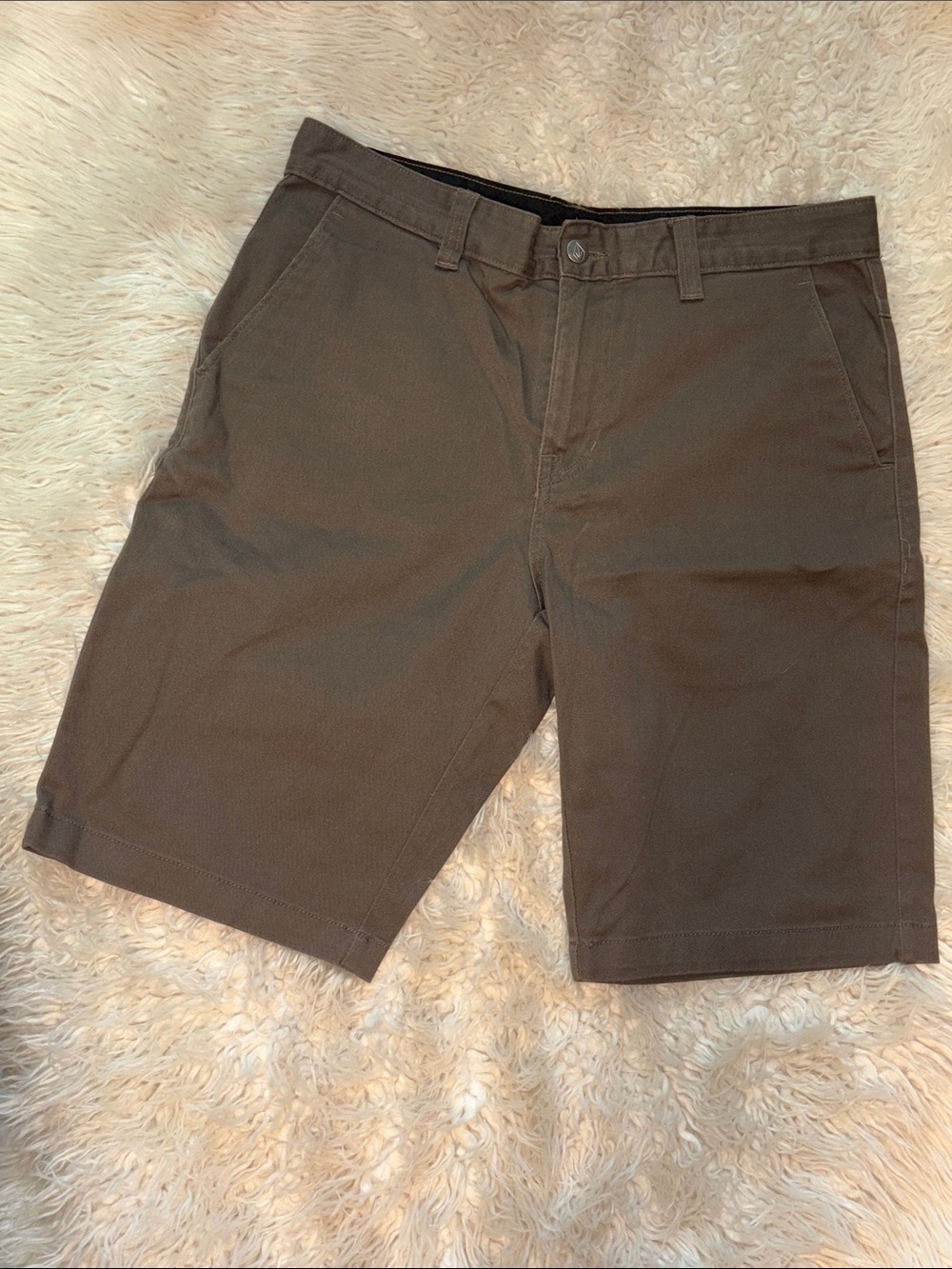 Volcom Men's  Brown Flat Front Shorts
